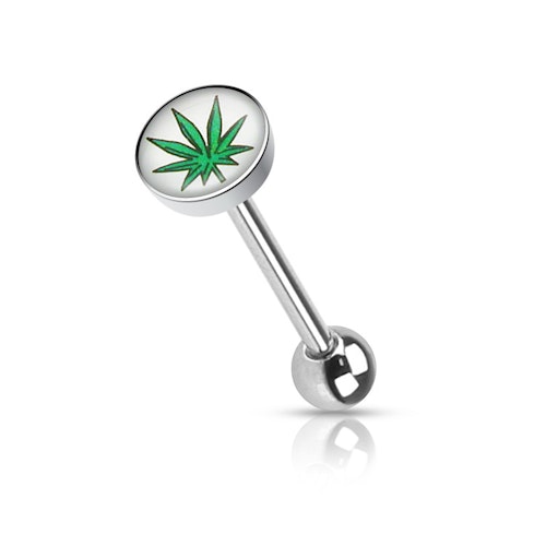 Barbell / Tungstav med marijuanablad