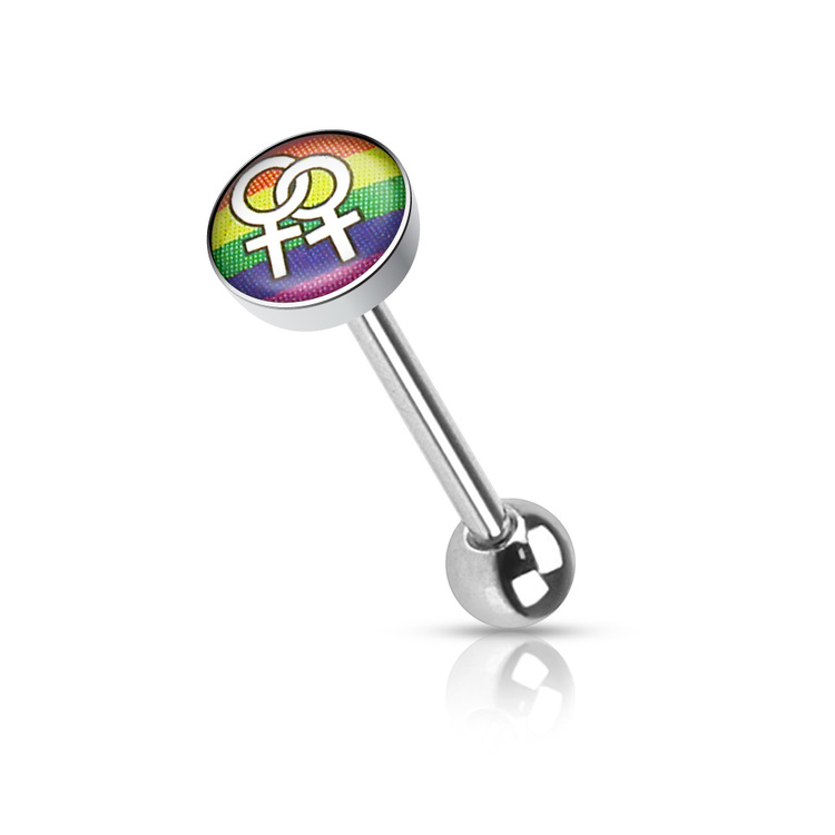 Barbell / Tungstav med gay pride kvinnosymbol
