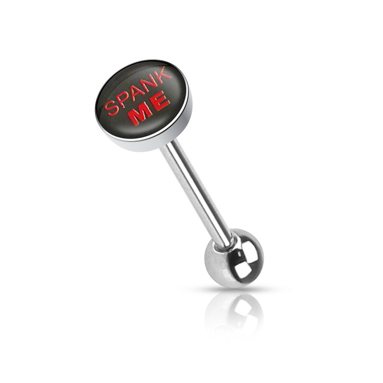 Barbell / Tungstav med "spank me" logo