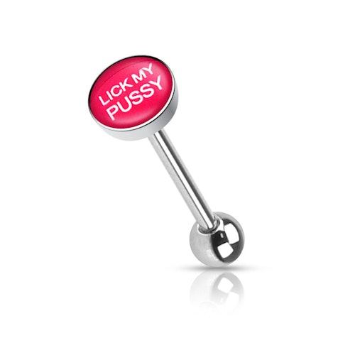 Barbell / Tungstav med "lick my pussy" logo