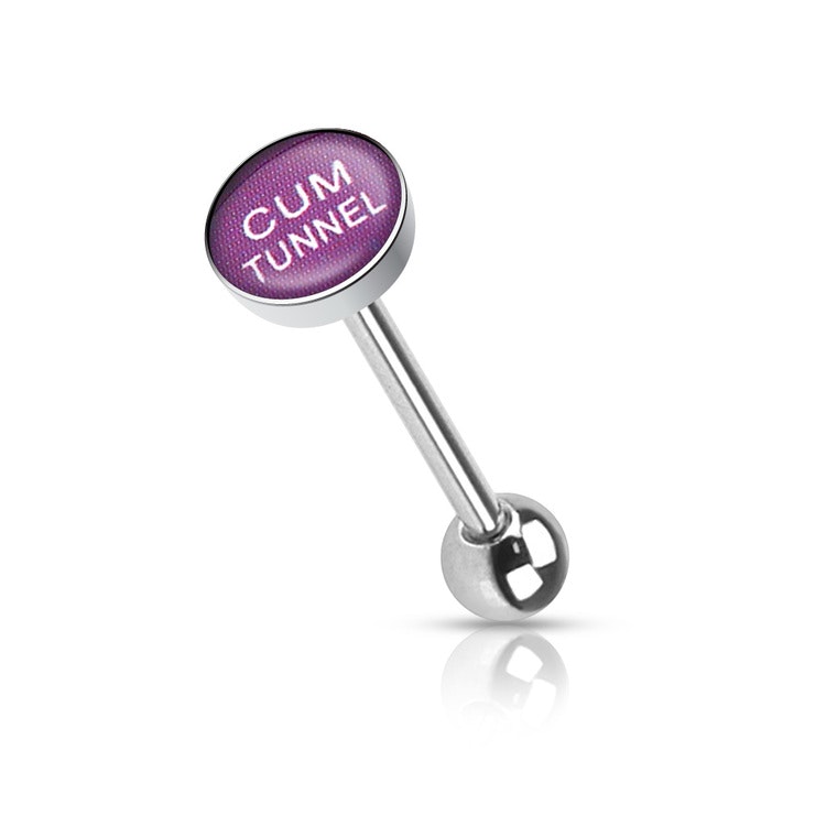 Barbell / Tungstav med "cum tunnel" logo