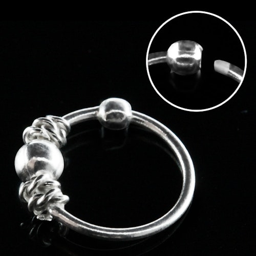 Näsring "Nose hoop" i 925 silver balinese och kula -design