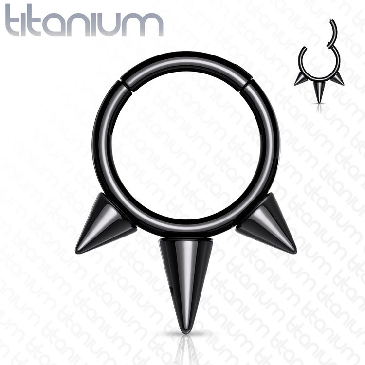 Septum segmentring i titanium 1.2mm med gångjärn och spikes