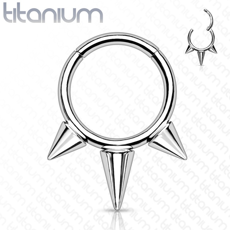 Septum segmentring i titanium 1.2mm med gångjärn och spikes
