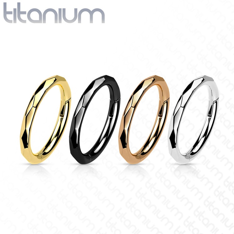 Segmentring i titanium 1.2mm med fasettslipad kant