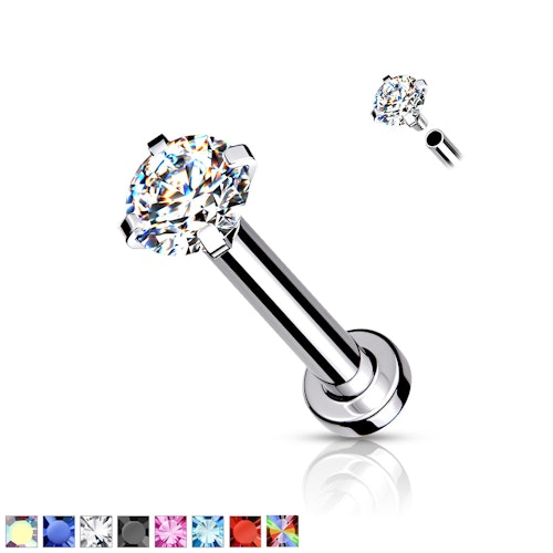 Labret / Monroe med prong-set CZ