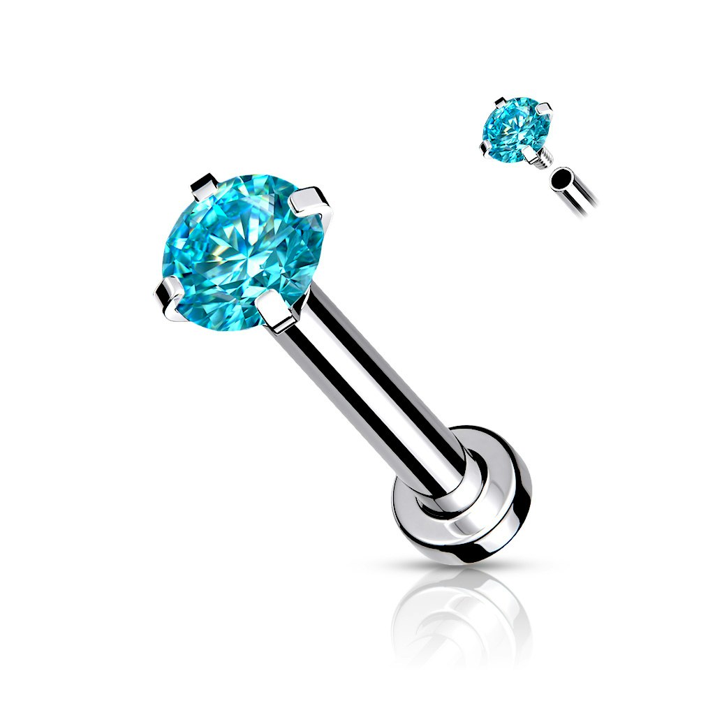 Labret / Monroe med prong-set CZ