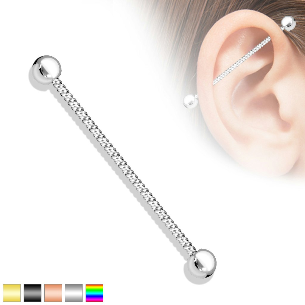 Industrial barbell 1.6mm (38mm) med twistad design