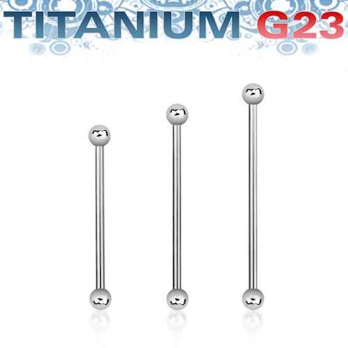 Titanium industrial barbell 1.6mm med 4mm kulor