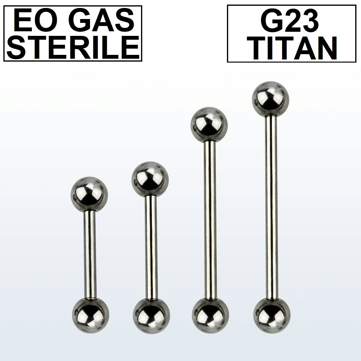 Steril titanium barbell 1.6mm med 5mm kulor