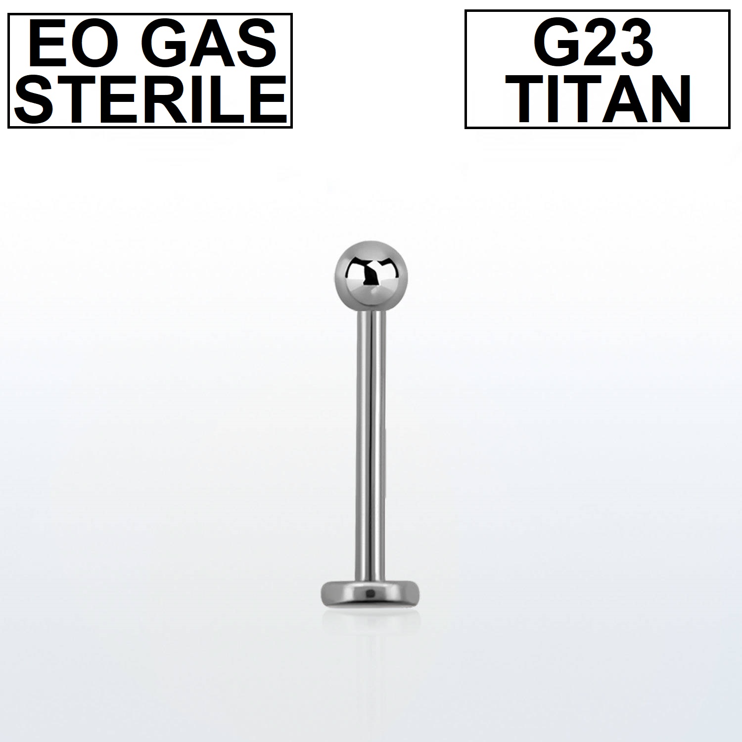 Steril titanium labret / Monroe 1.2mm med 2.5mm kula