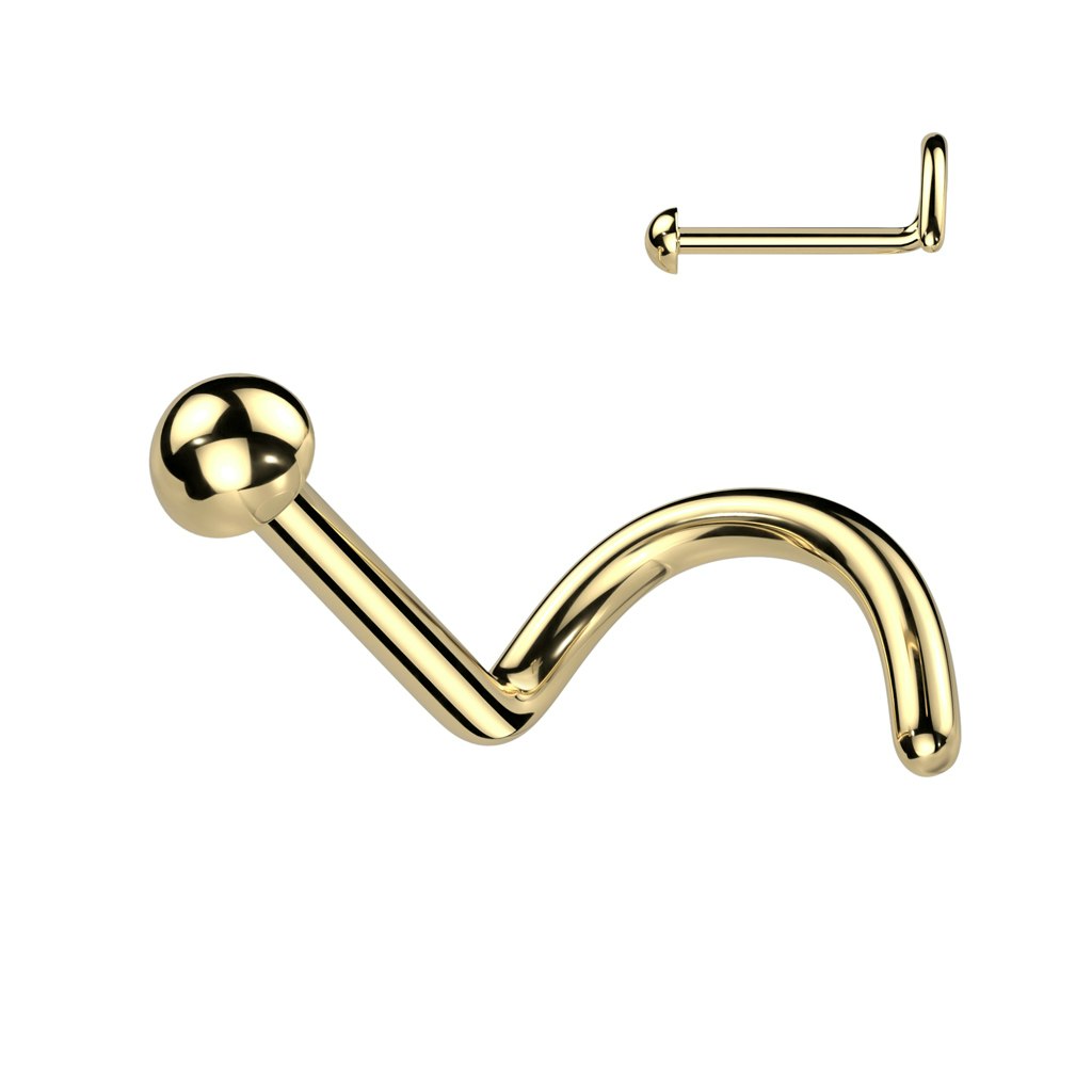 Titanium nässmycke "Nose Screw" med 2mm dome