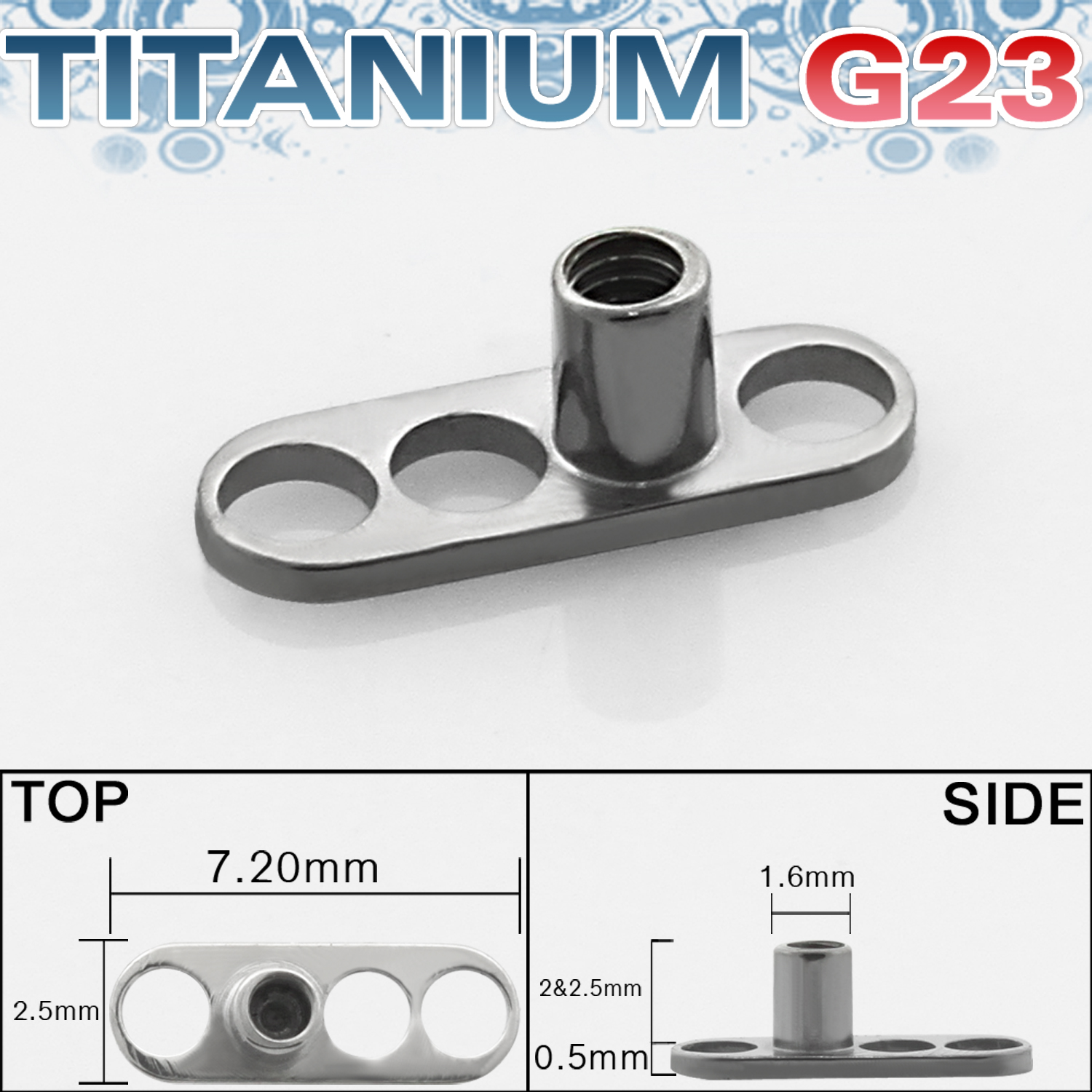 Dermal piercing bas i titanium