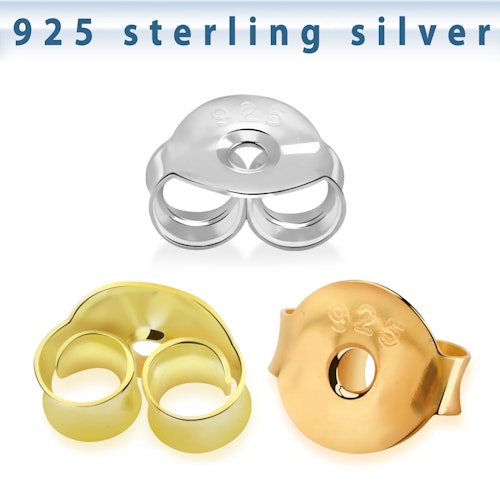 Bakstycke till örhänge (lös del) / Fjärilslås till örhänge i 925 silver (par)