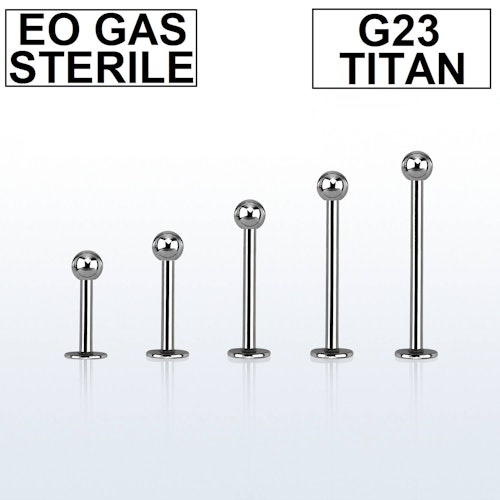 Steril titanium Labret 1.2mm med 4mm kula