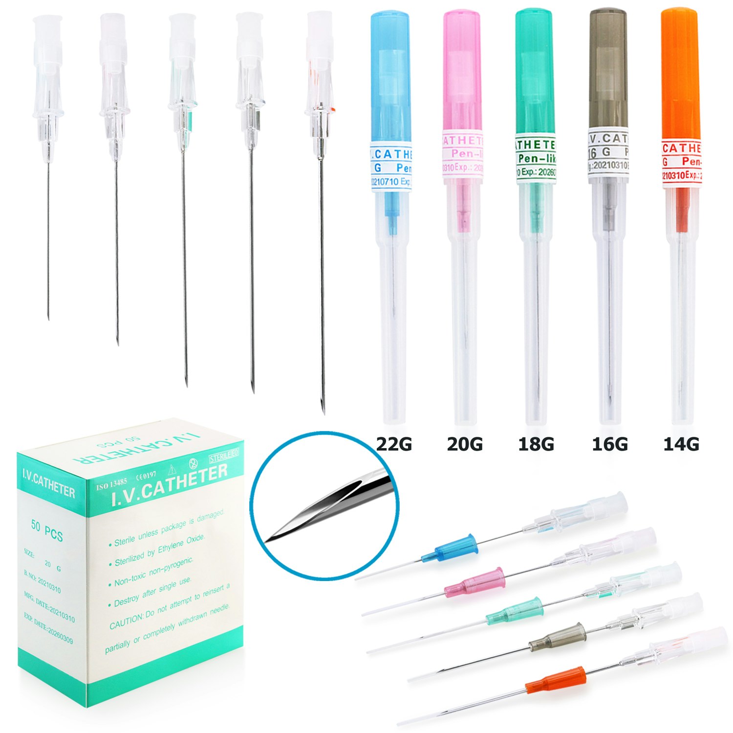 50-pack cannula needle / piercingnål med hylsa