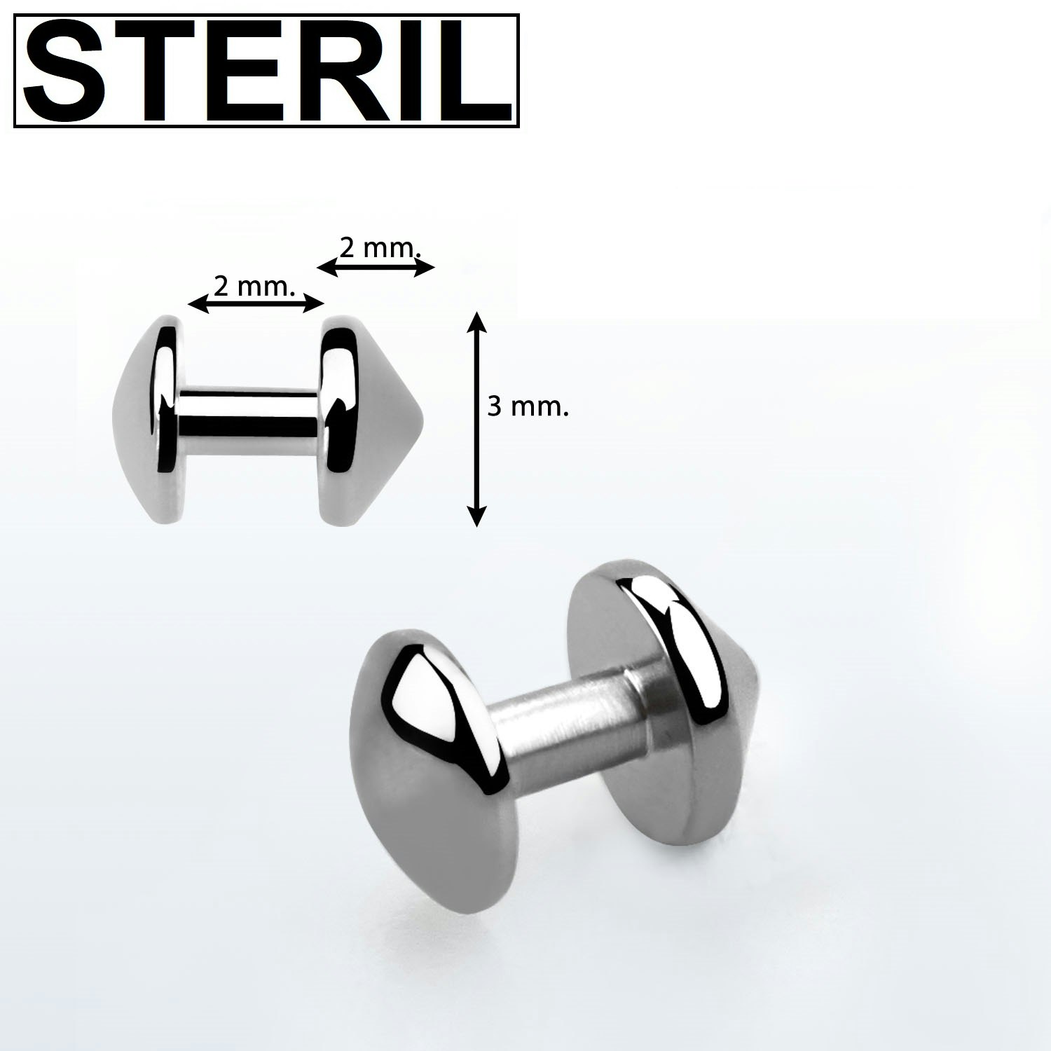 Steril Skin diver titanium (3mm dome)