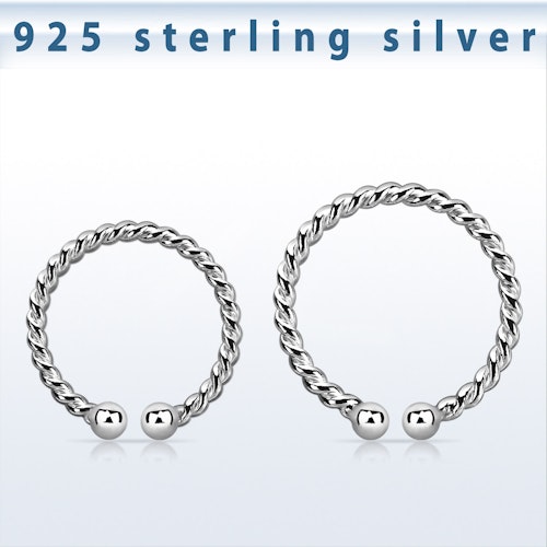 Twistad ring i 925 Silver - fake "clip on"