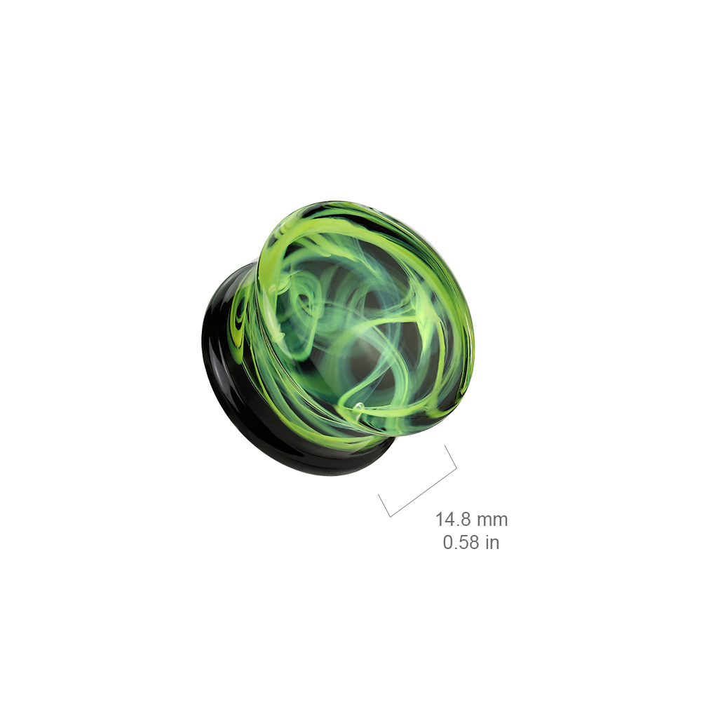 Pyrex glasplugg med grön rökeffekt