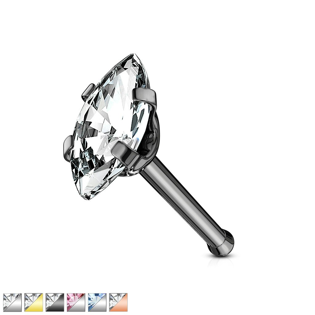 Nässmycke "nose bone" med navettslipad cubic zirconia