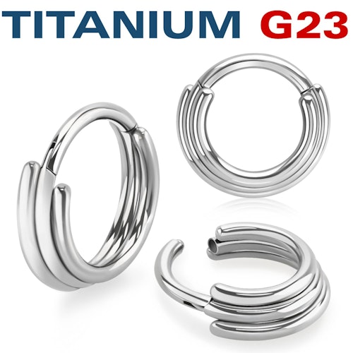 Titanium ring med gångjärn och trippel ring design