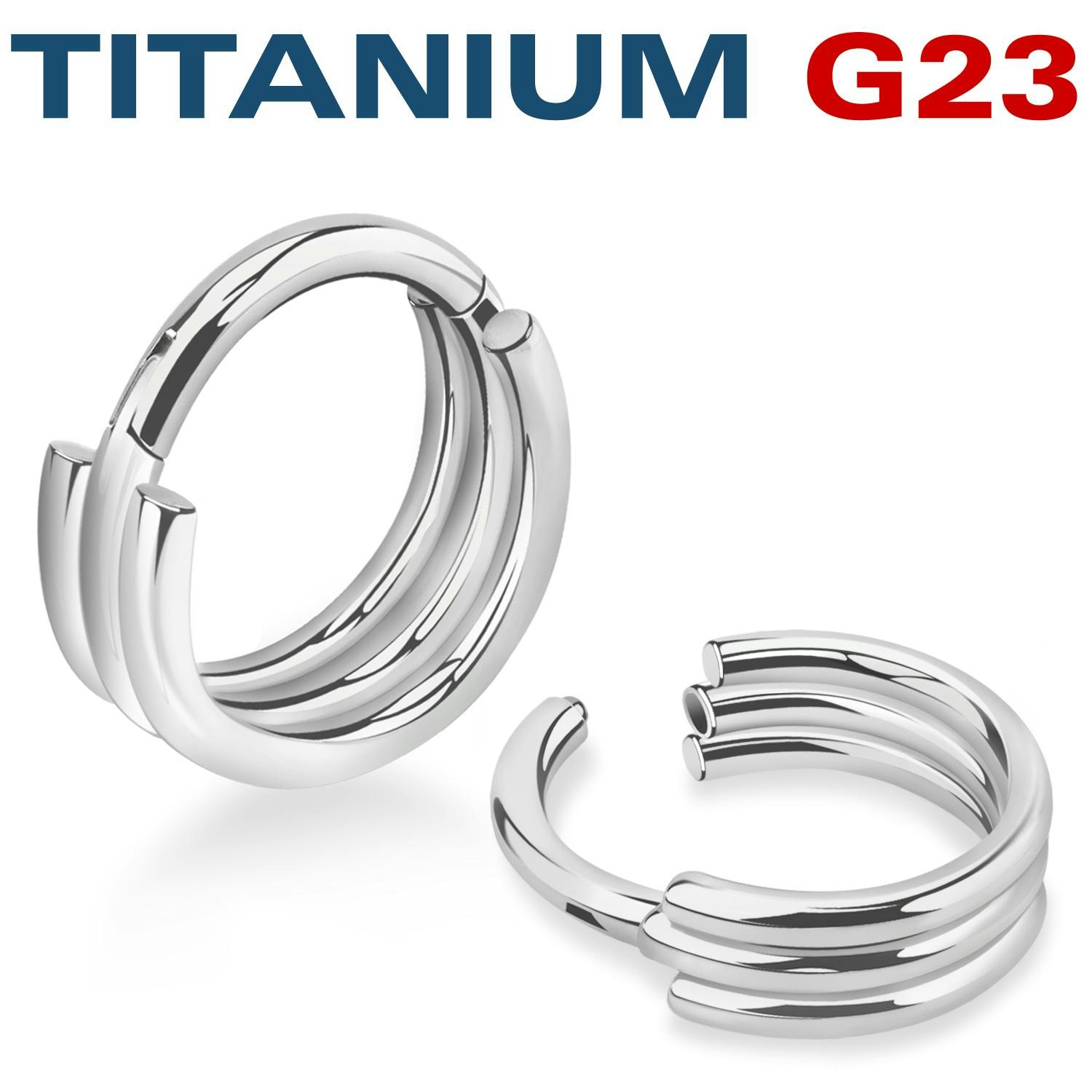 Titanium ring med gångjärn och tre ringar design