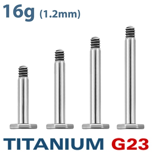 Titanium Labret / Monroe 1.2mm med 4mm bas (lös del)