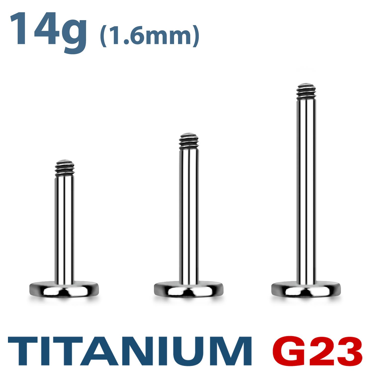 Titanium Labret / Monroe 1.6mm med 4mm bas (lös del)