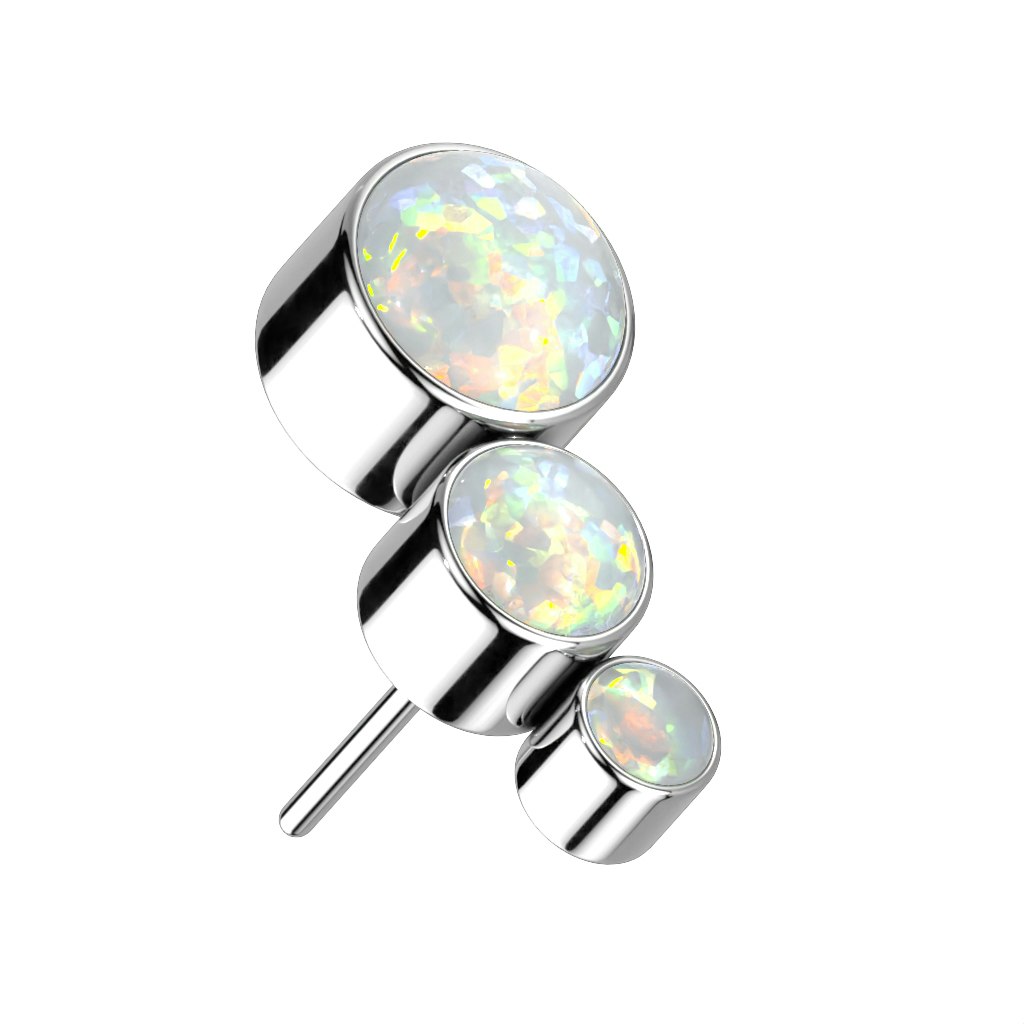 Threadless topp i titanium - 3st opaler i ökande storlek