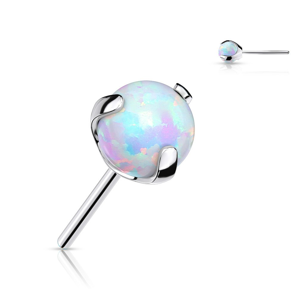 Threadless topp i titanium - Prong-set opal