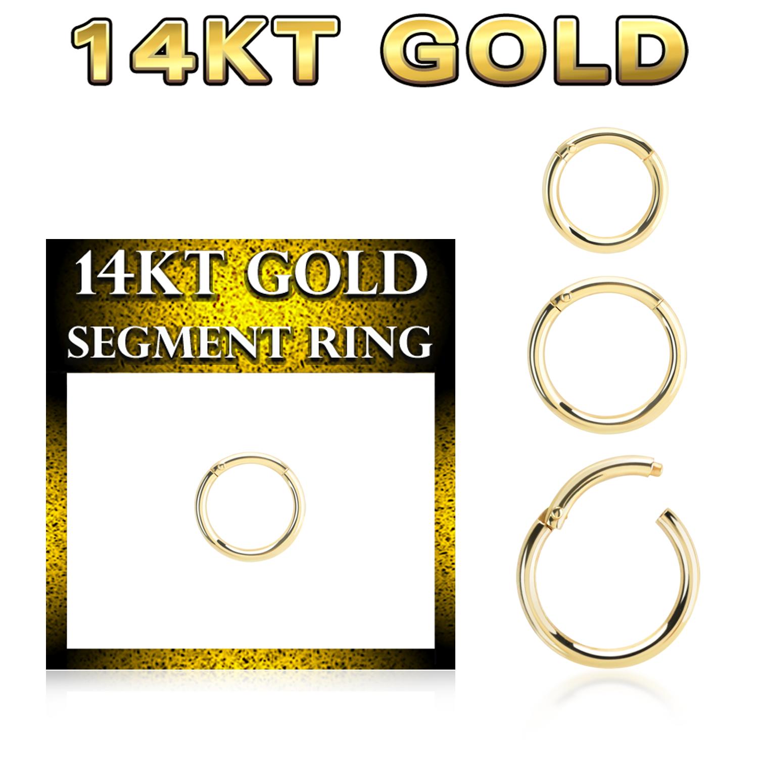 Clicker ring med gångjärn 1.2mm äkta 14 karat guld