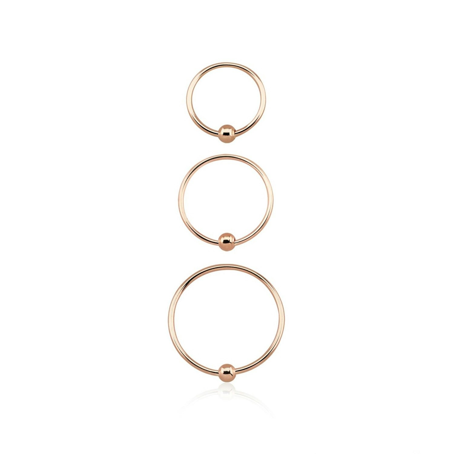 Näsring / nose hoop 0.6mm med kula äkta 14 karat roséguld