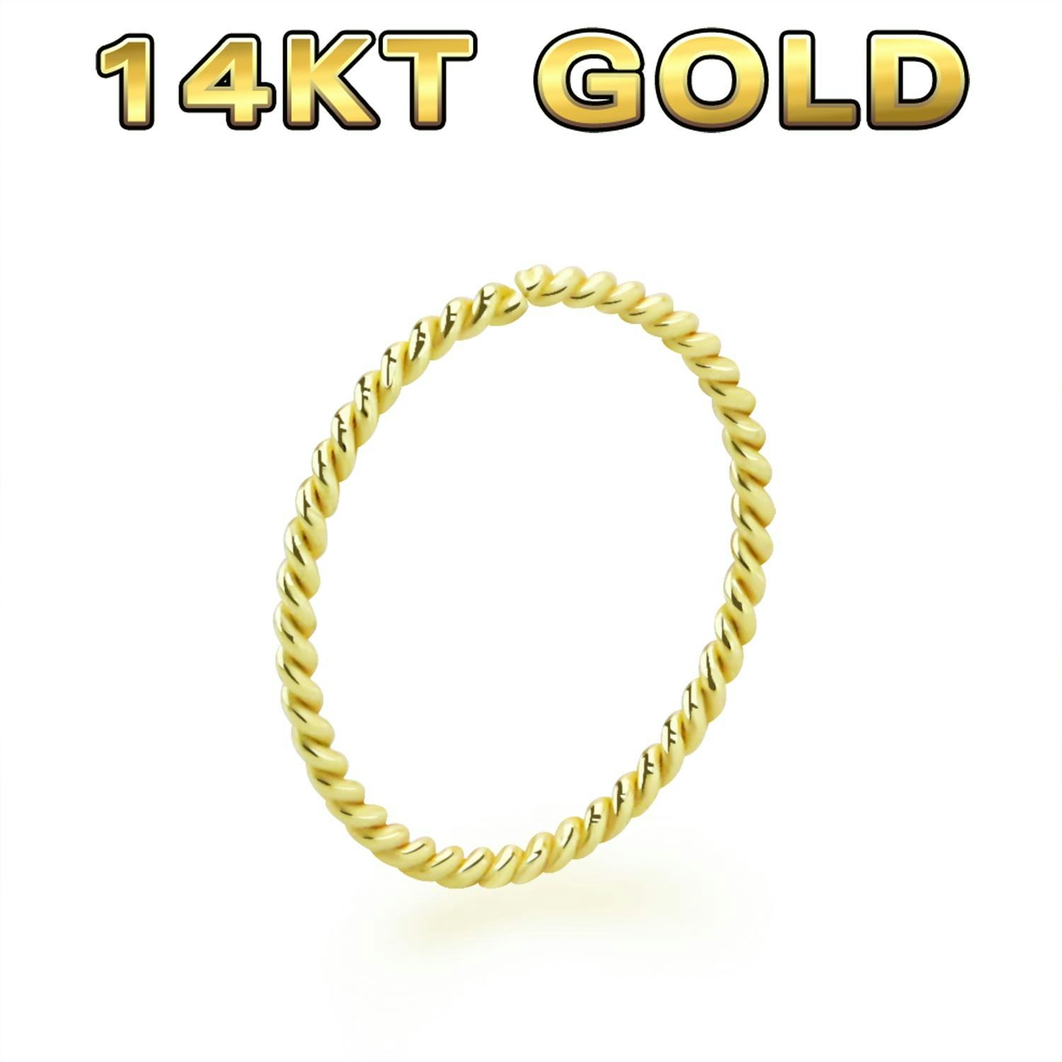 Twistad ring 0.8mm i äkta 14 karat guld