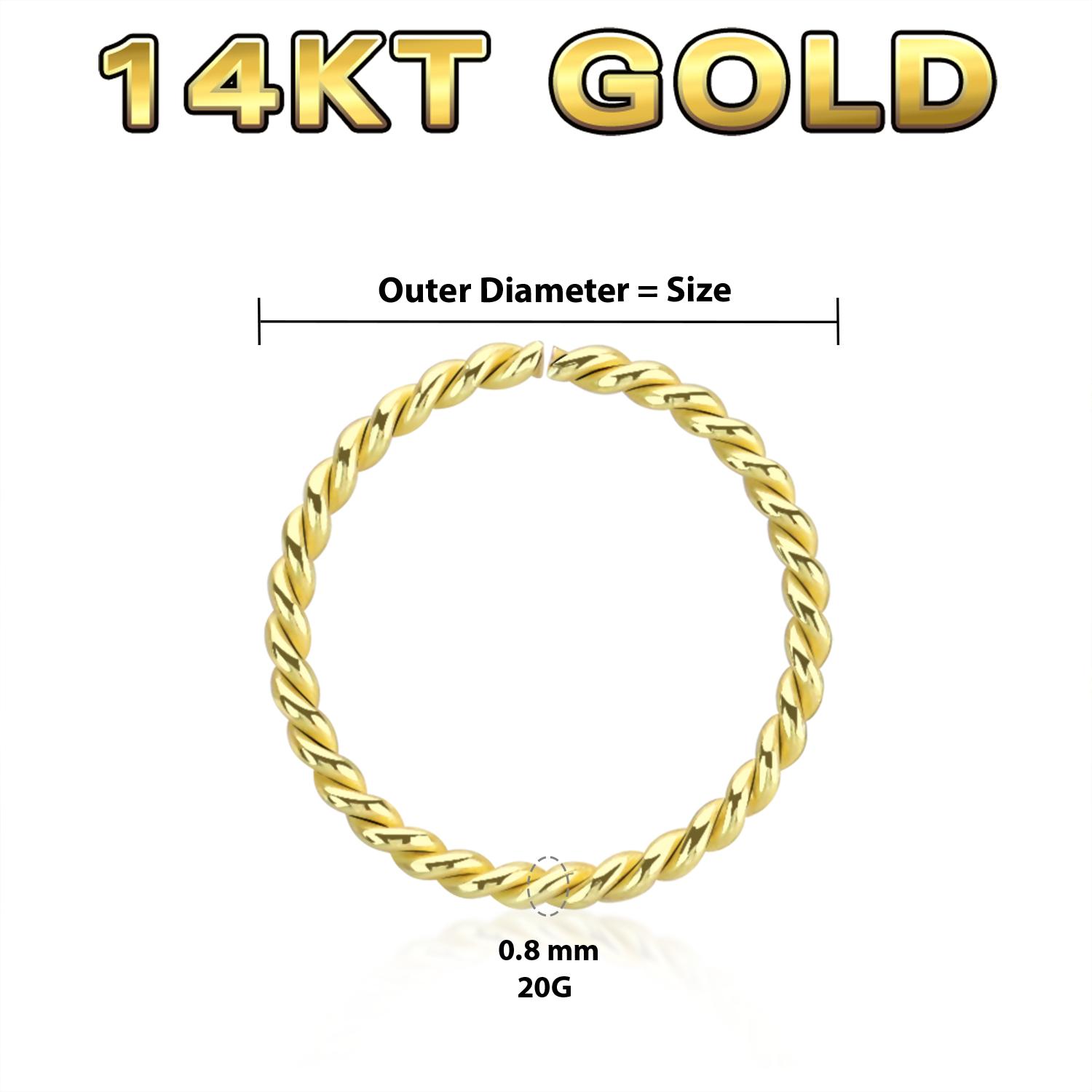 Twistad ring 0.8mm i äkta 14 karat guld