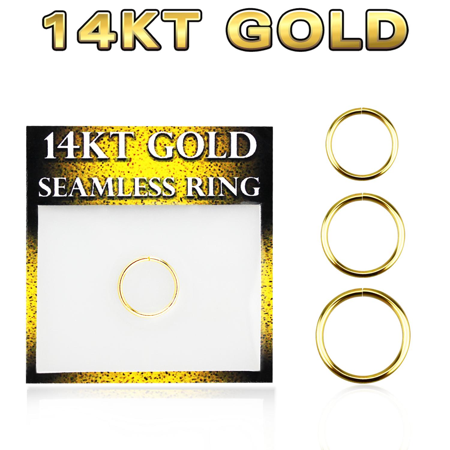 Näsring / sömlös ring 0.8mm i äkta 14 karat guld