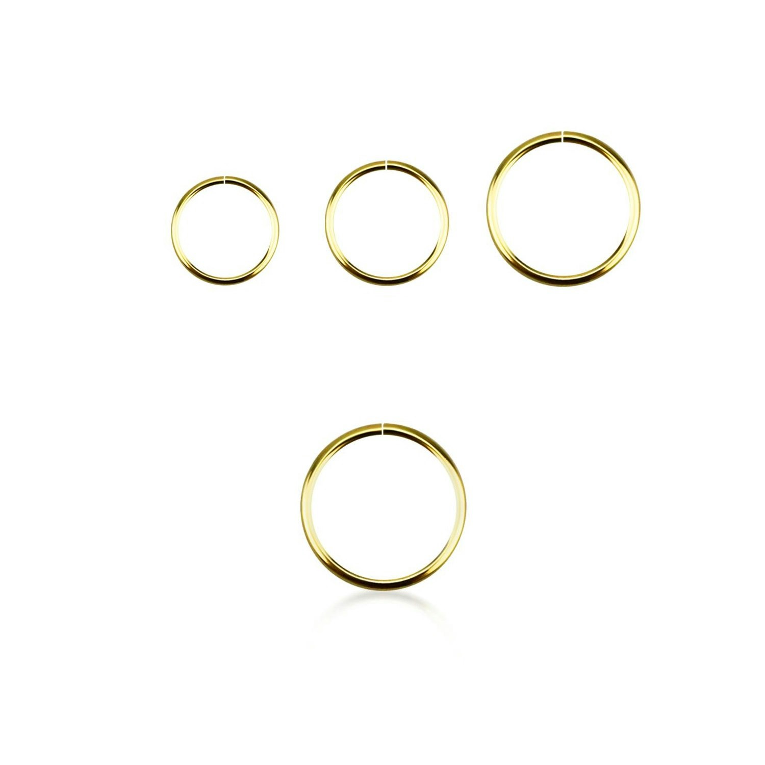 Näsring / sömlös ring 0.6mm i äkta 14 karat guld