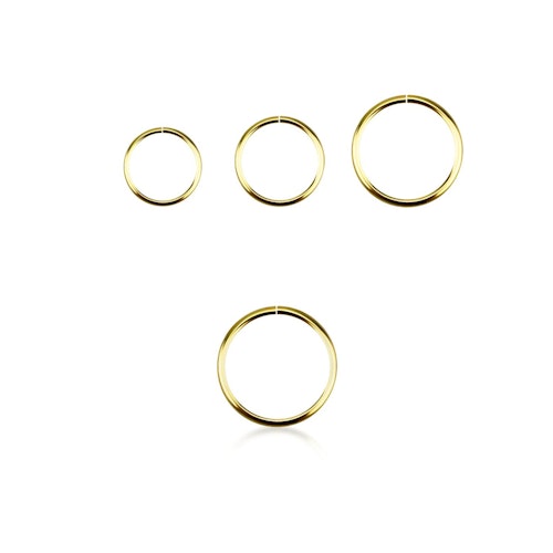 Näsring / sömlös ring 0.6mm i äkta 14 karat guld