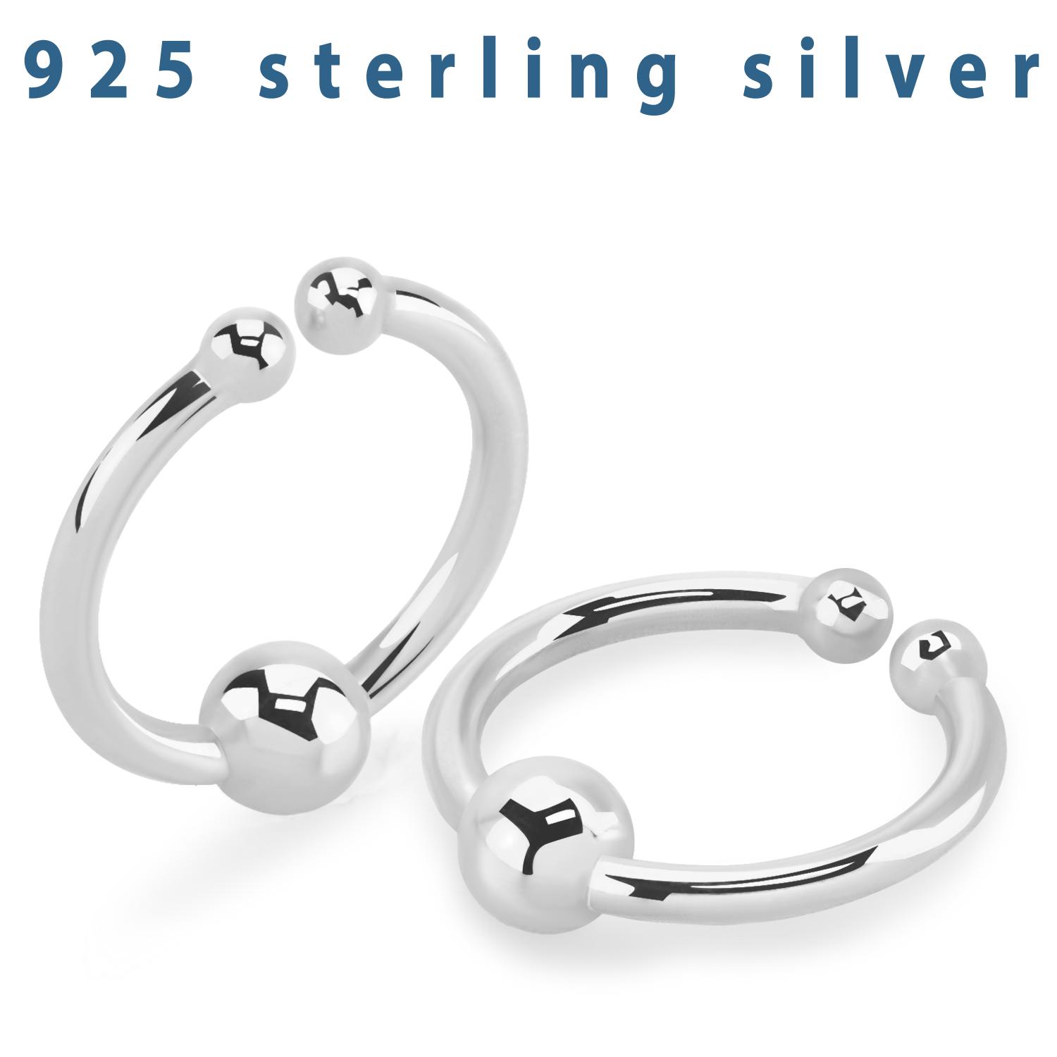Fake ring / septum piercing i 925 silver med kula