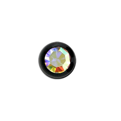 PVD-Pläterad Lös kula 4mm diameter 1.2mm gänga med crystal (lös del)
