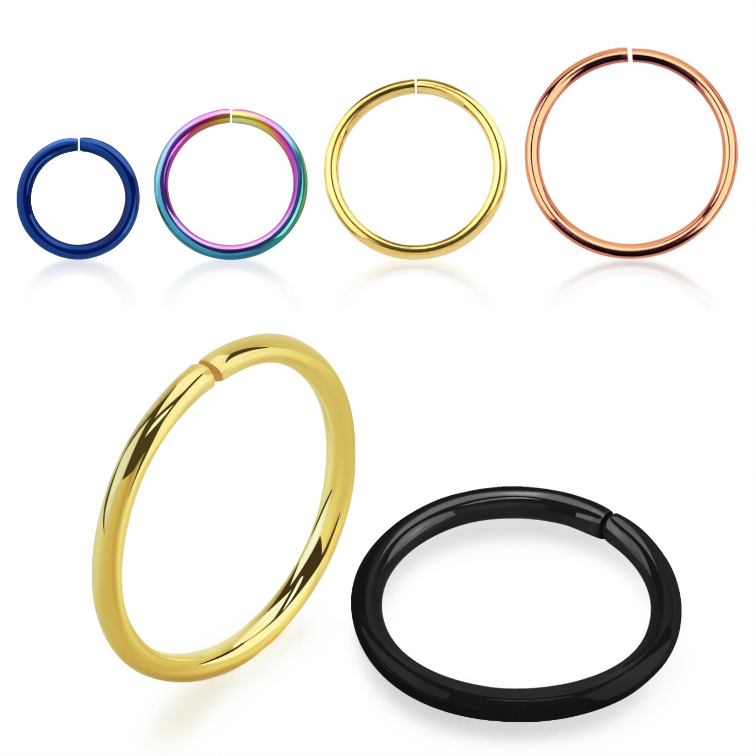 PVD-Pläterad kirurgiskt stål - sömlös / seamless ring 1.0mm