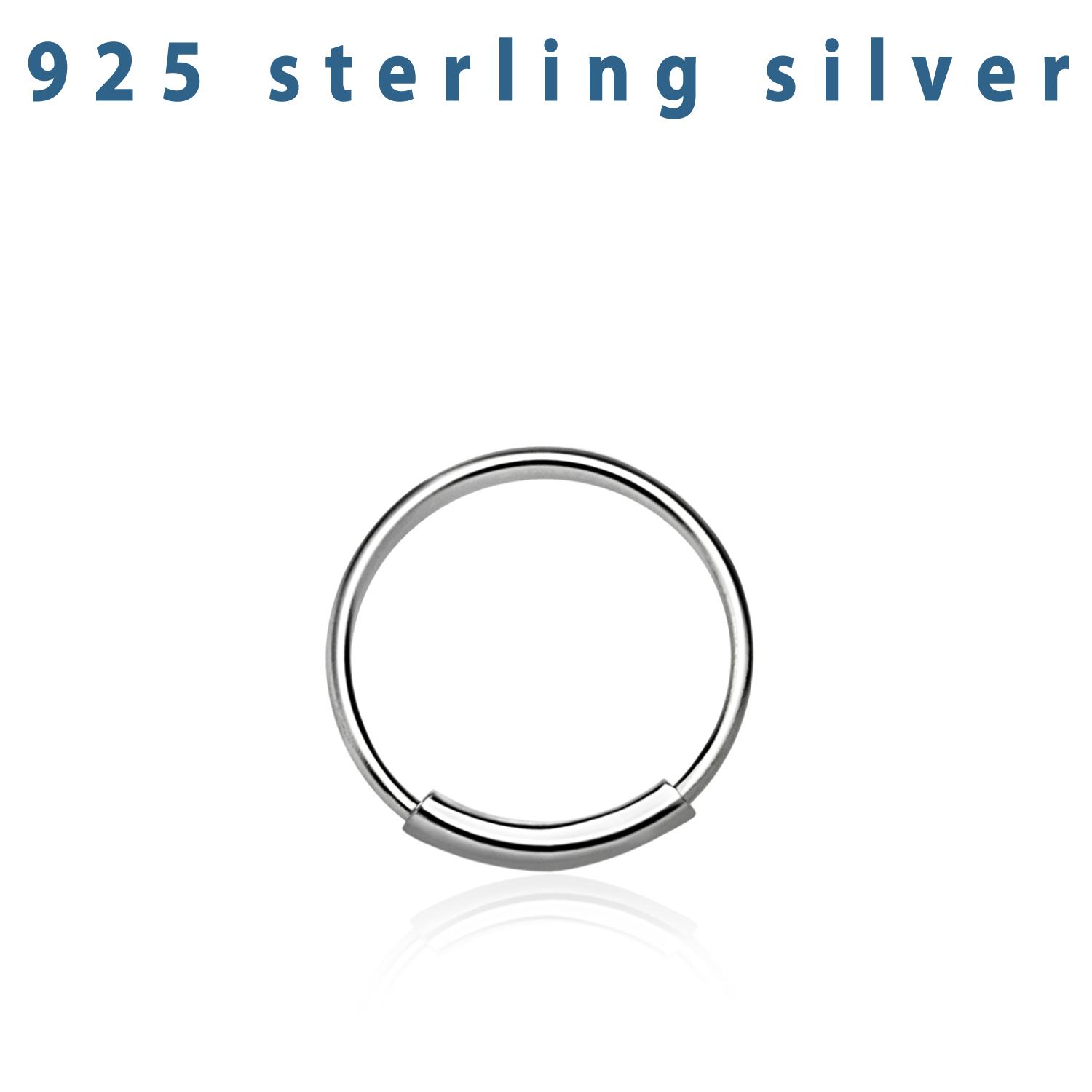 Näsring / sömlös ring i 925 silver 10mm