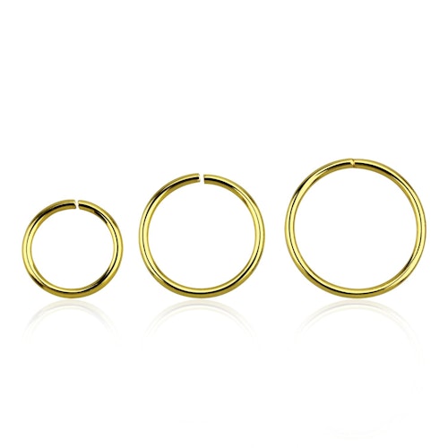 Guldpläterad 925-silver sömlös ring 0.8mm