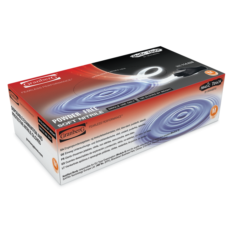 Engångshandske Magic Touch® svart 100-pack (S-XL)