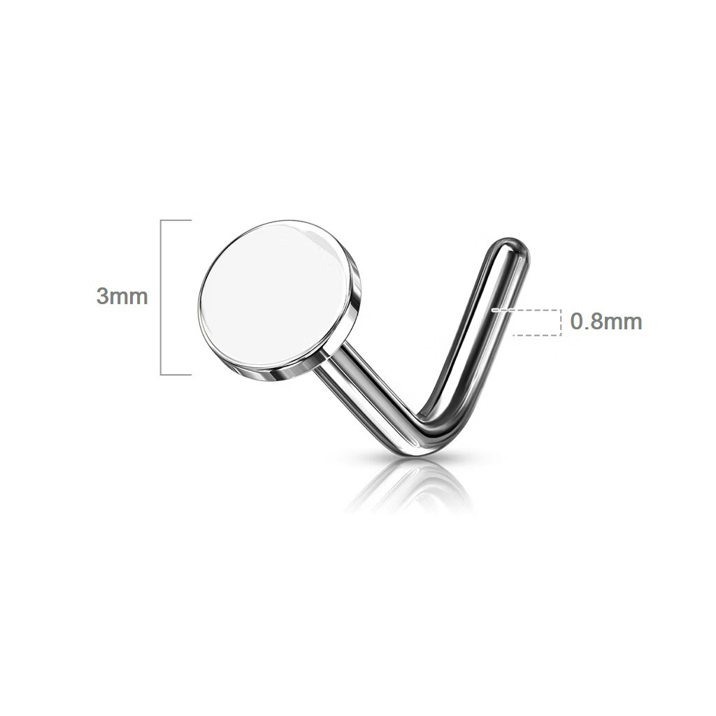 L-böjd nässmycke 0.8mm med platt rund topp