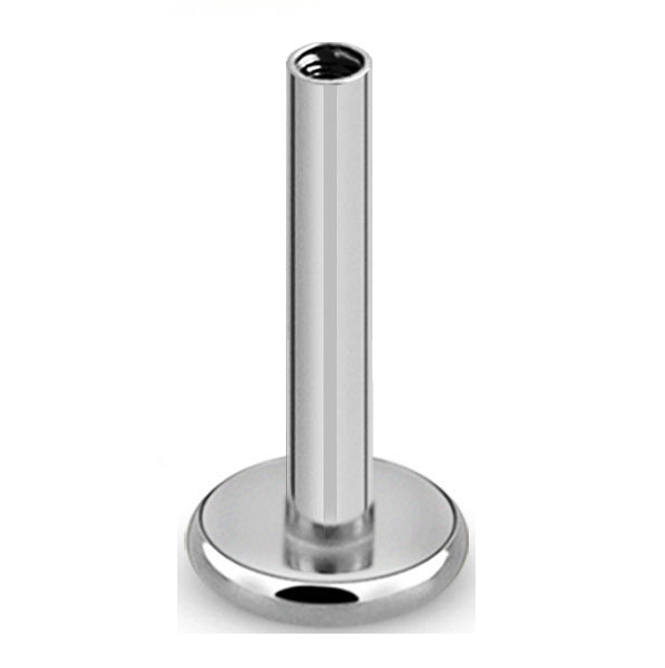 Invändigt gängad labret i titanium med 4mm bas (lös del)
