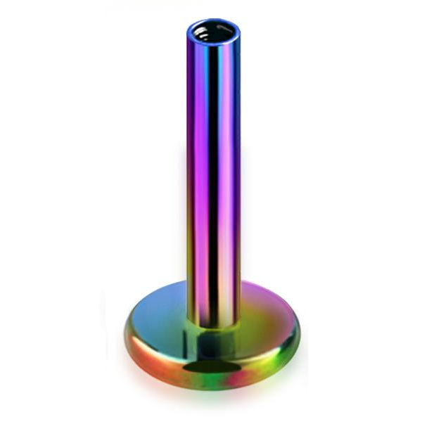 Invändigt gängad labret i titanium med 4mm bas (lös del)