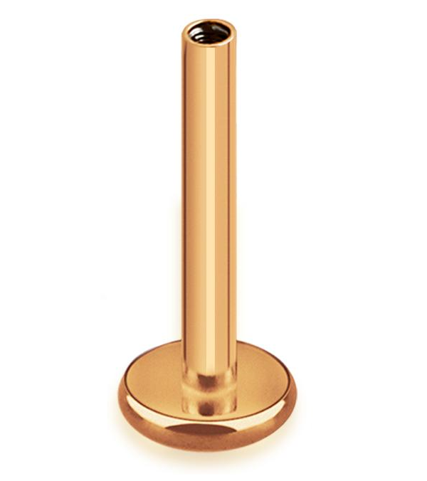 Invändigt gängad labret i titanium med 4mm bas (lös del)