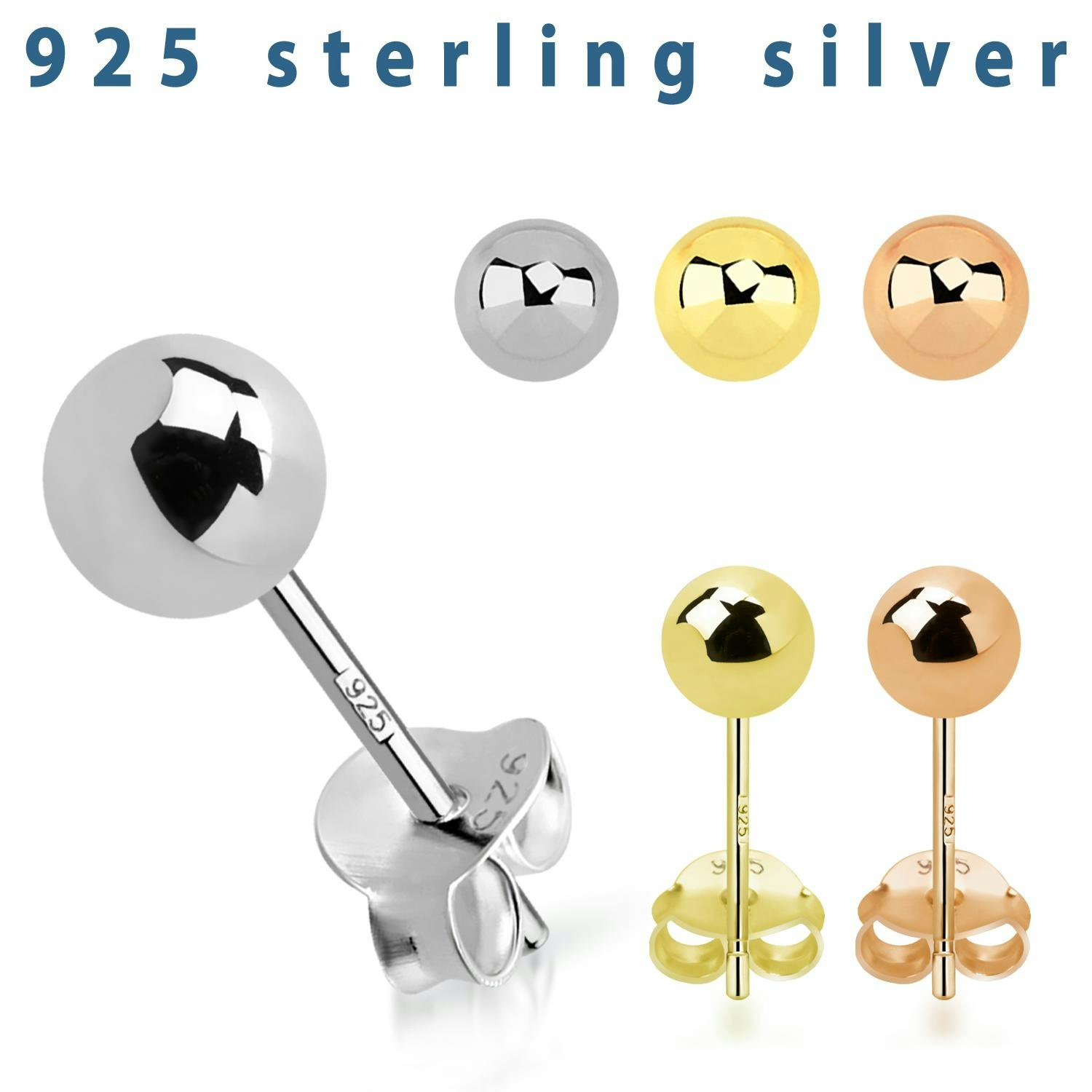 Örhänge i 925-silver med boll (par)