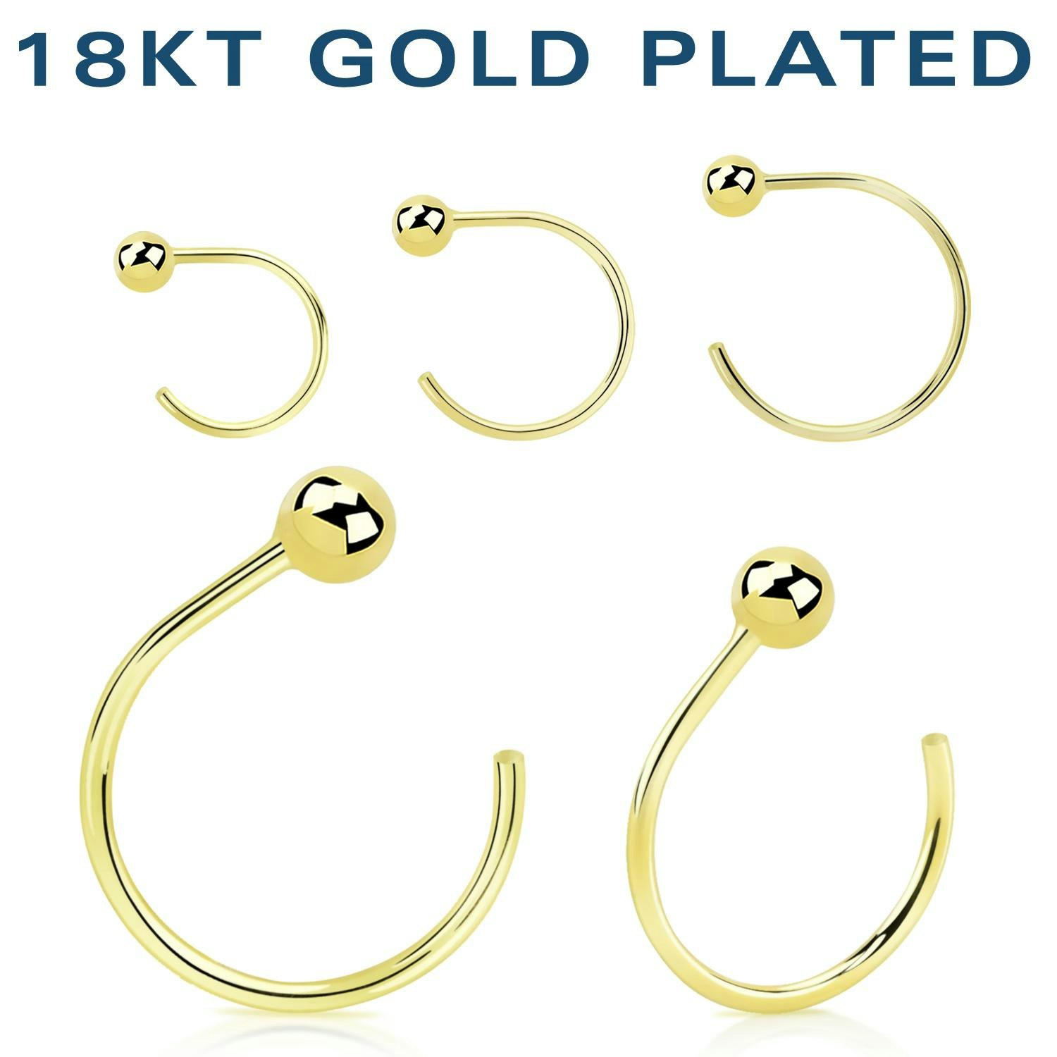 Örhänge / Hoop i 18 karat guldpläterad 925 silver med boll (par)