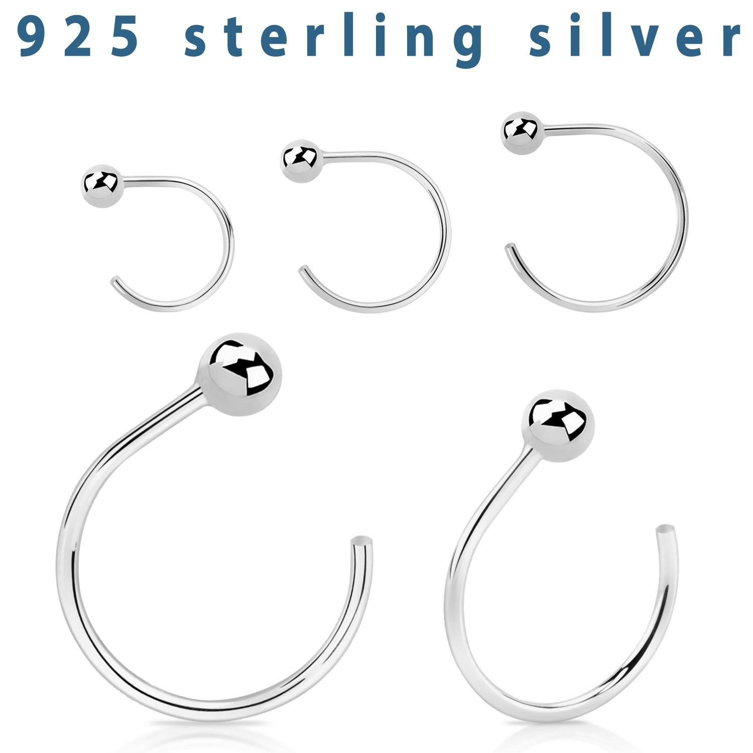 Örhänge / Hoop i 925 silver med boll (par)